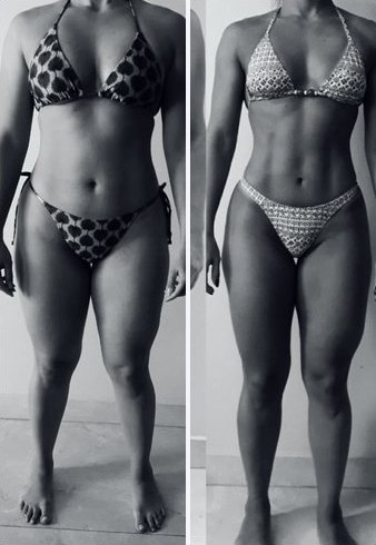 Comparativo de acompanhamento, antes e depois, em preto e branco